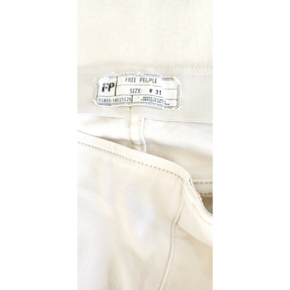 Free People Penny Pull On Flare Jeans Ivory White Stretch 31 - Picture 4 of 9